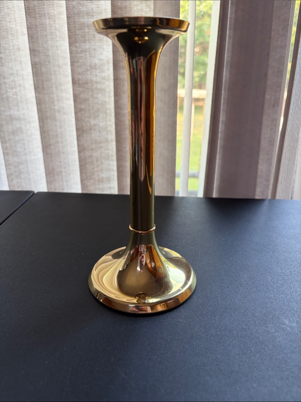G.V. Harnisch Brass Candlestick Holder - Gold Finish